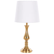 Lampada da tavolo Oro con base in metallo bianco Paralume in poliestere Design vintage