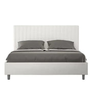Letto matrimoniale contenitore imbottito 160x200 similpelle bianco Sunny