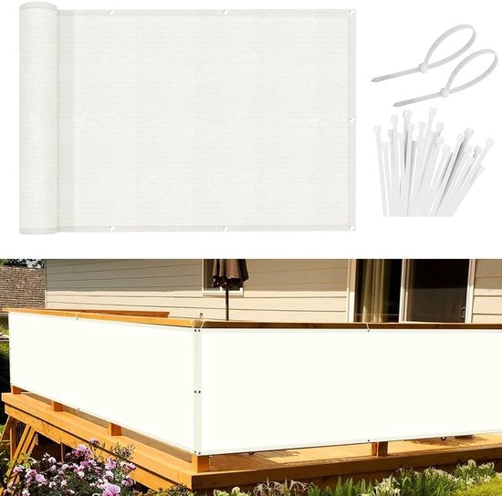 Schermo per balcone 90x1000cm - Protezione idrorepellente con visibilità e protezione UV