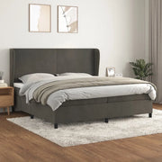 Giroletto a Molle con Materasso Grigio Scuro 200x200 cm Velluto cod mxl 59707
