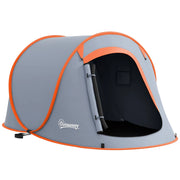 Tenda da Campeggio Pop Up Impermeabile con Accessori e Borsa di Trasporto. 245x148x105 cm. Grigio