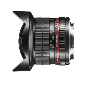 MF 12mm F2.8 Fisheye Canon EF - Angolo di campo di 180° - Alta velocità - Messa a fuoco manuale - Adatto per architettura, arte, paesaggio - Con borsa e coperchio di protezione
