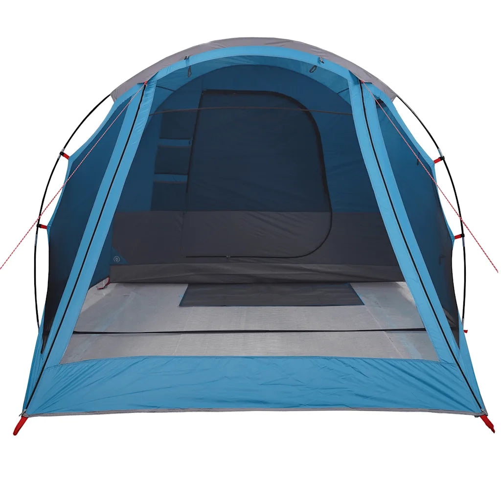 Tenda da Campeggio a Tunnel per 4 Persone-Tenda per Escursionismo Blu Impermeabile 239681