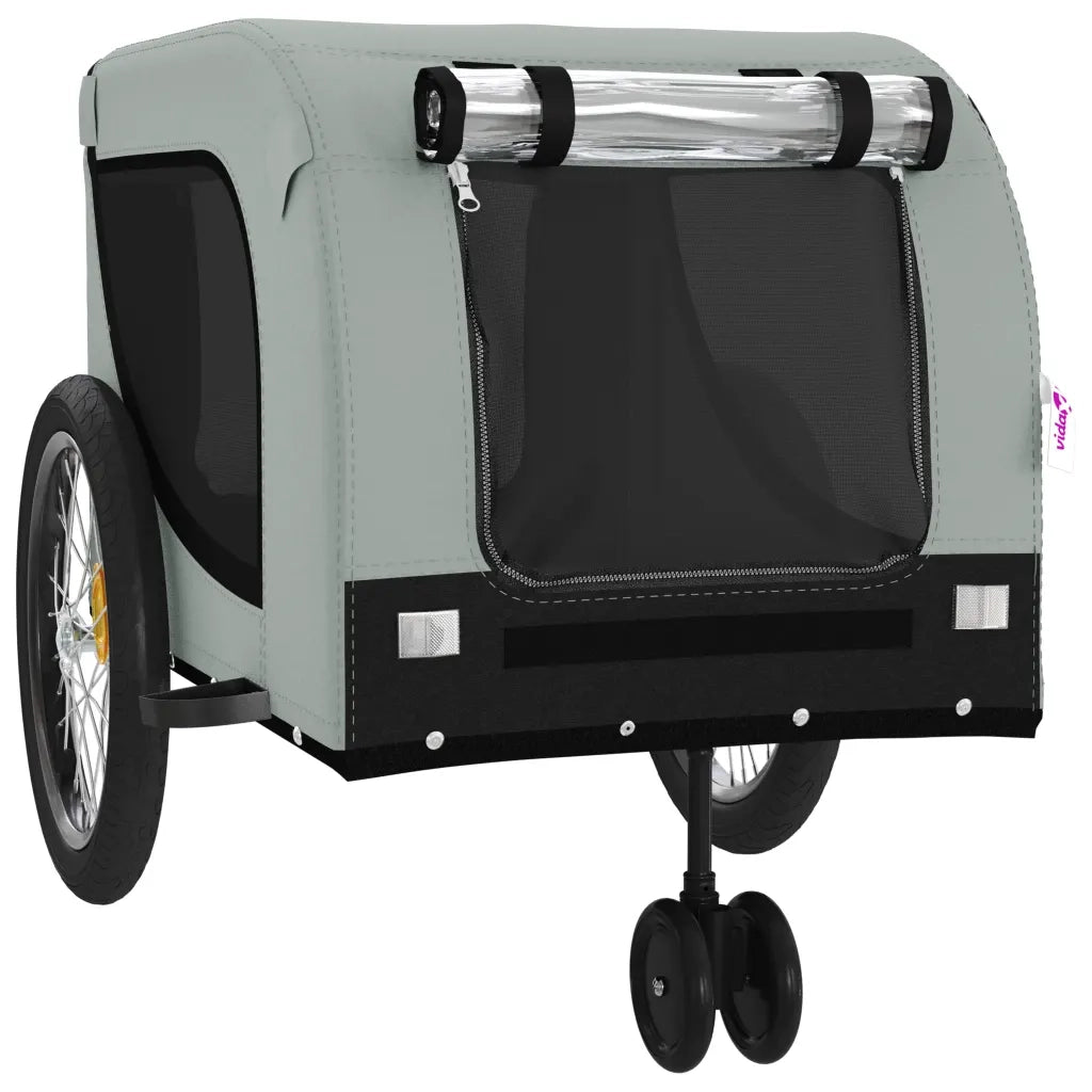 Rimorchio da Bici per Animali Grigio e Nero Oxford e Ferro 94028