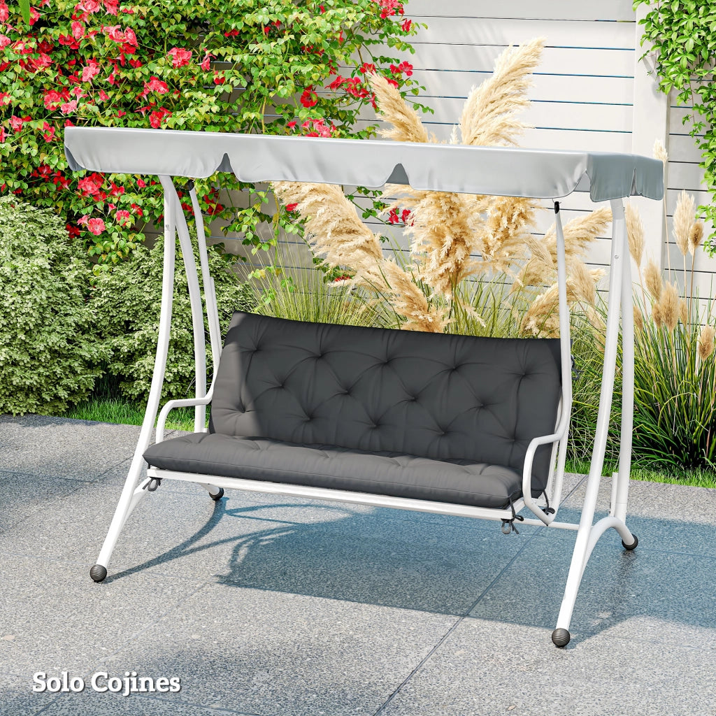 Cuscino per Panchina da Giardino o Dondolo ¨C zephmum ¨C 120x110x12 cm Nero