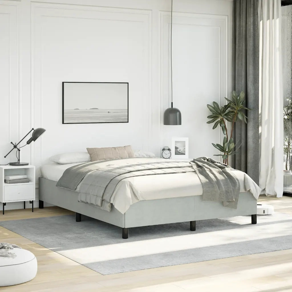 Struttura letto senza Materasso Grigio Chiaro 137x190 cm Velluto integrale 347354