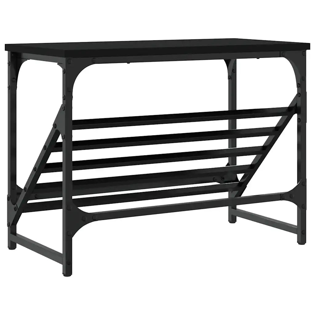 Scarpiera-Scaffale per scarpe Nera 60x30x45 cm in Legno Multistrato
