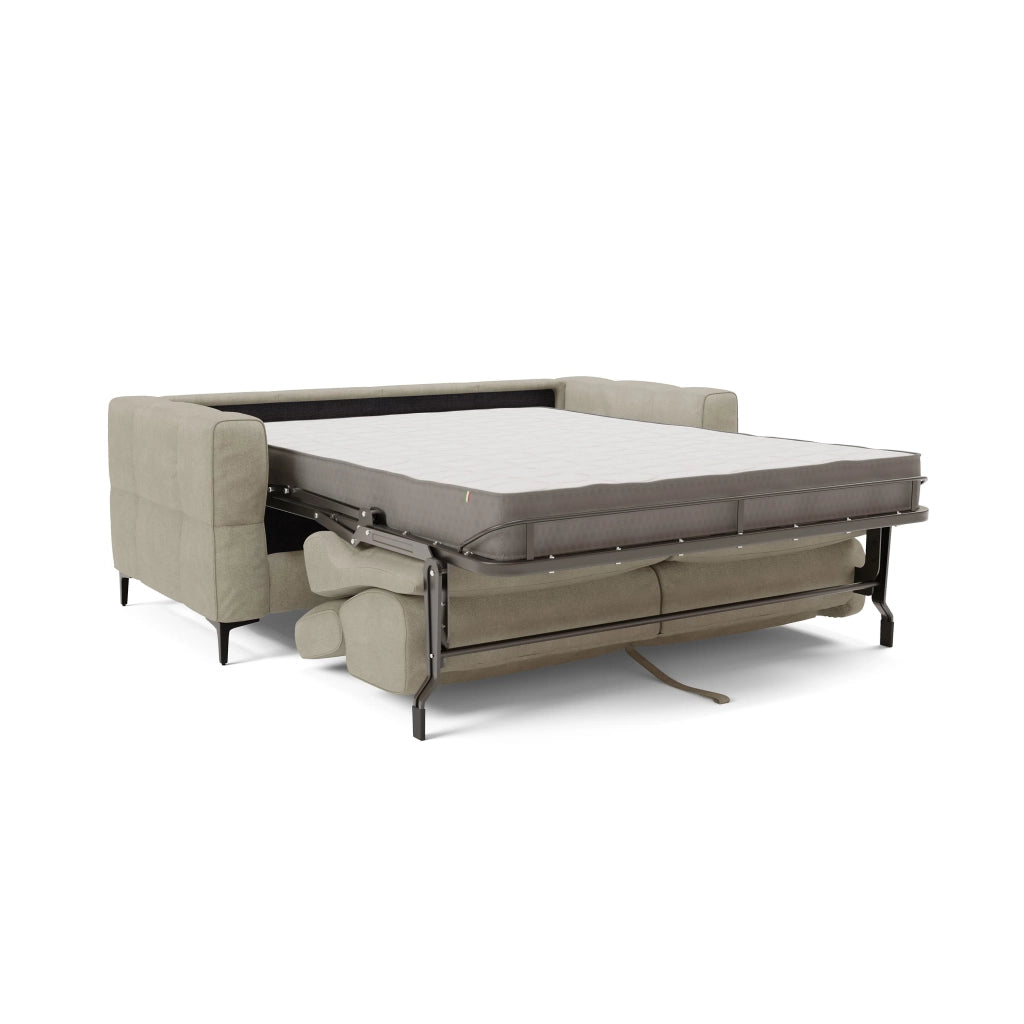 Gardenia Divano letto materasso alto 18 cm con poggiatesta reclinabili e rivestimento impermeabile T02 198 cm (mat. 140x197) panna