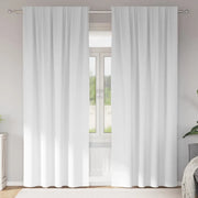 vidaXL Tende con tende 2 pcs Bianco Puro Poliestere