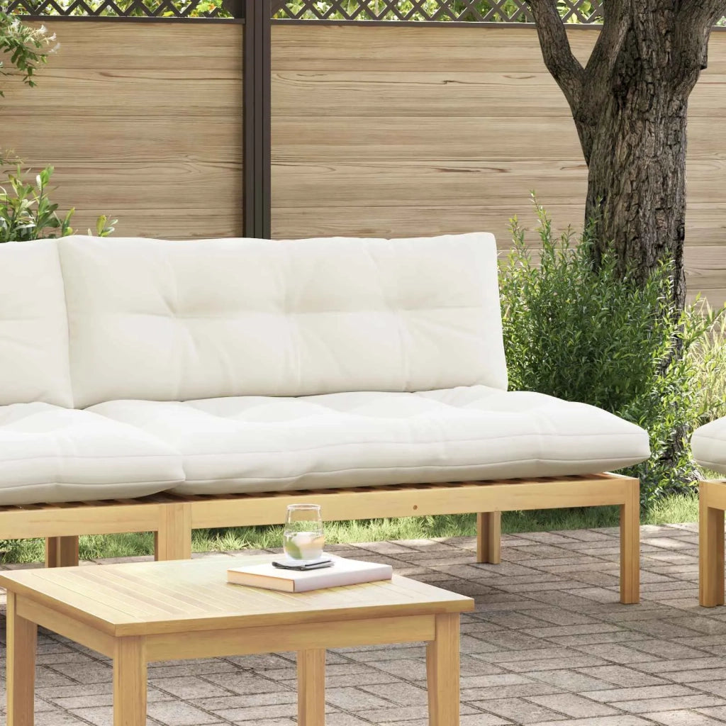 Salotto da Giardino-Divano componibile Centrale Acacia Chiaro e Bianco Crema 494100