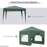 Gazebo Pieghevole 3x3m in Acciaio e tessuto Oxford Verde