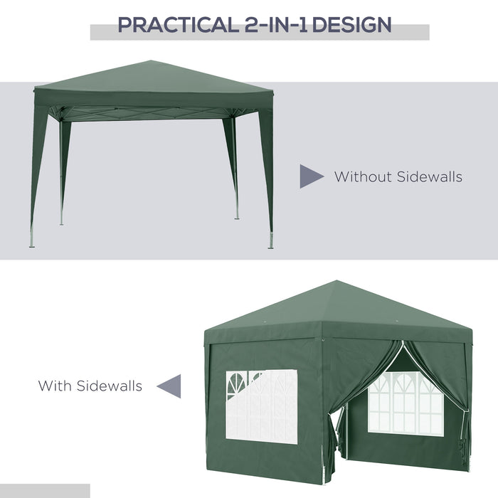 Gazebo Pieghevole 3x3m in Acciaio e tessuto Oxford Verde