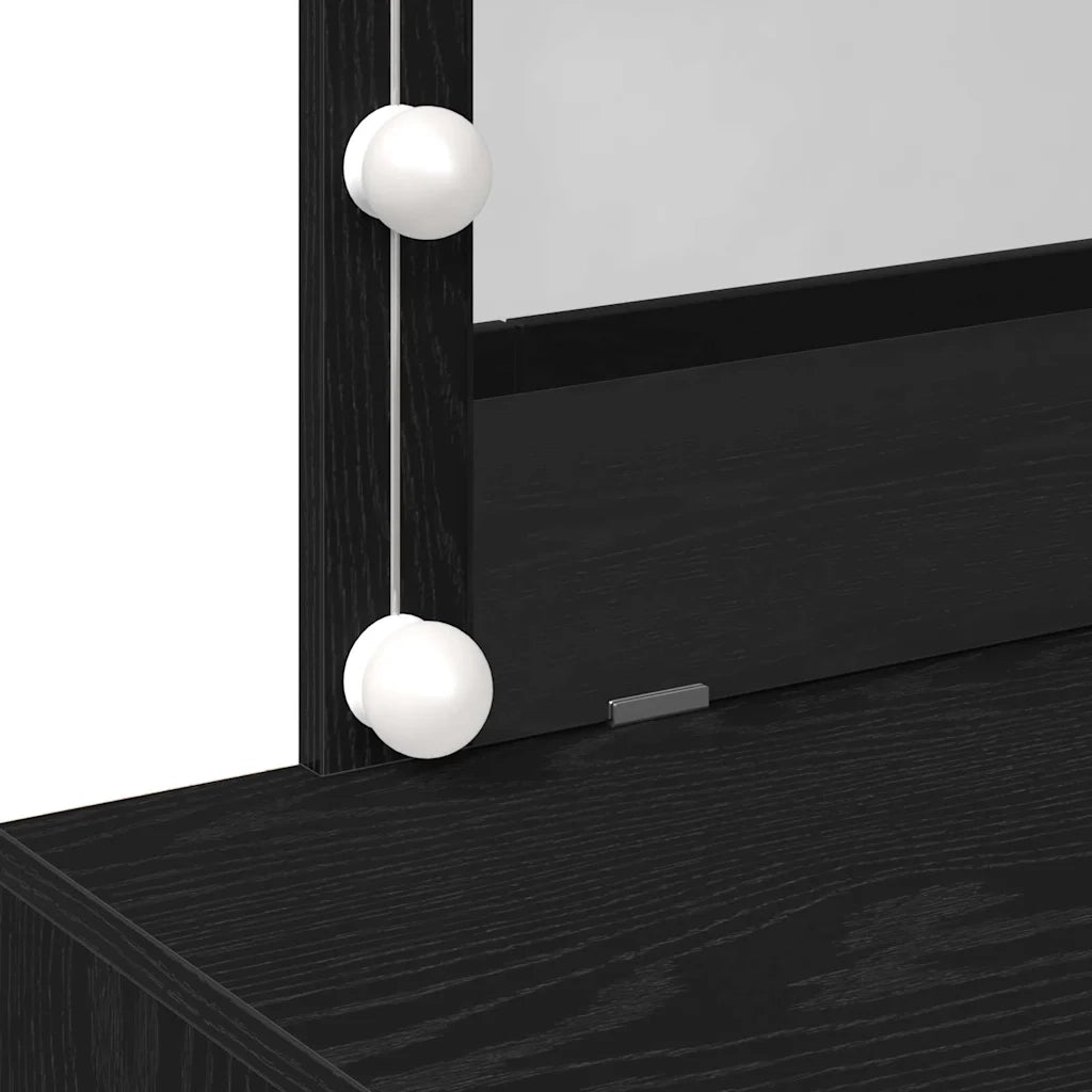 Tavolo da Trucco con cassetto Rovere Nero 100 x 40 x 120 cm 868862