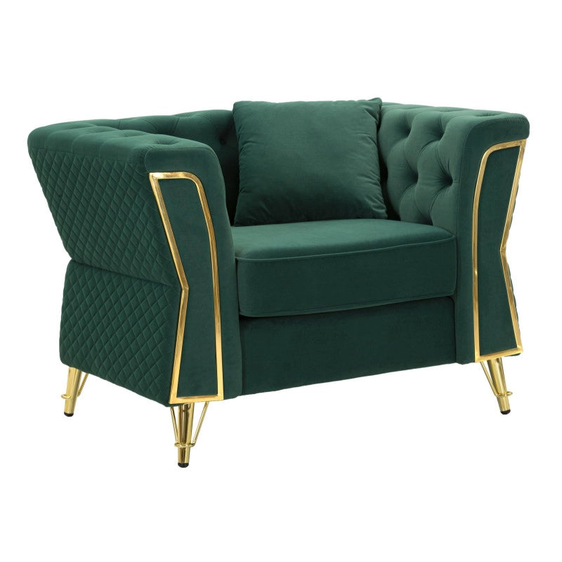 Poltrona Emy Verde Con Cuscino cm 104x83x76