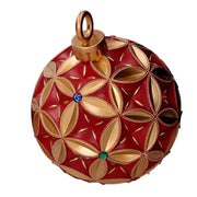 Sfera resina oro e con led rosso cm ø26h29,5