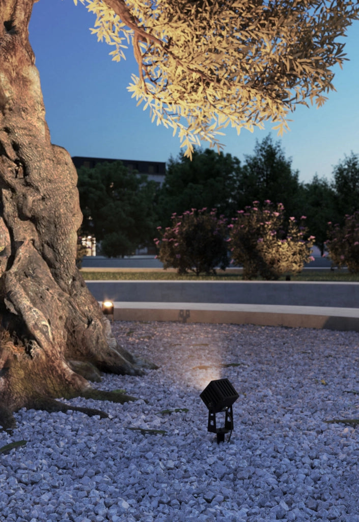 Zas Proiettore LED da Esterno Mini Round 3W 2200K Finitura Corten in Alluminio ad Alta Efficienza per Illuminazione Architetturale e Giardino