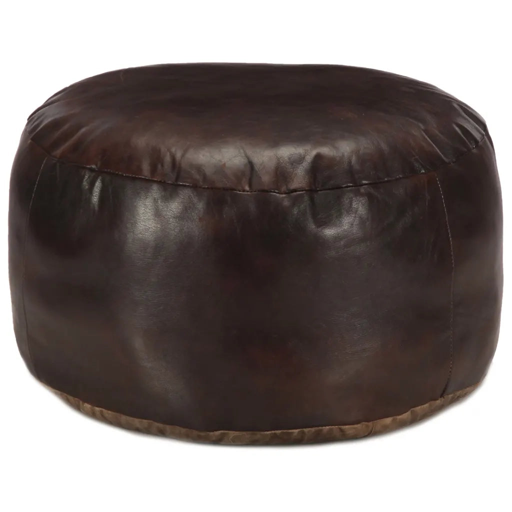 Pouf Marrone Scuro 60x30 cm in Vera Pelle di Capra cod mxl 77201