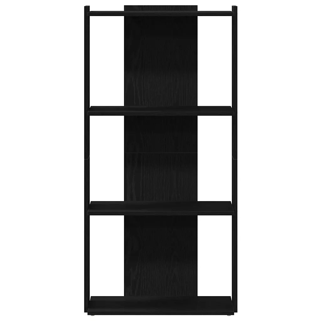 Libreria a 3 Ripiani Nera 60x30x120 cm in Legno Multistrato
