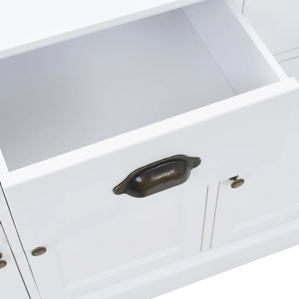 Credenza con 3 Ante in MDF e Legno di Pino 105x35x77,5 cm 245754