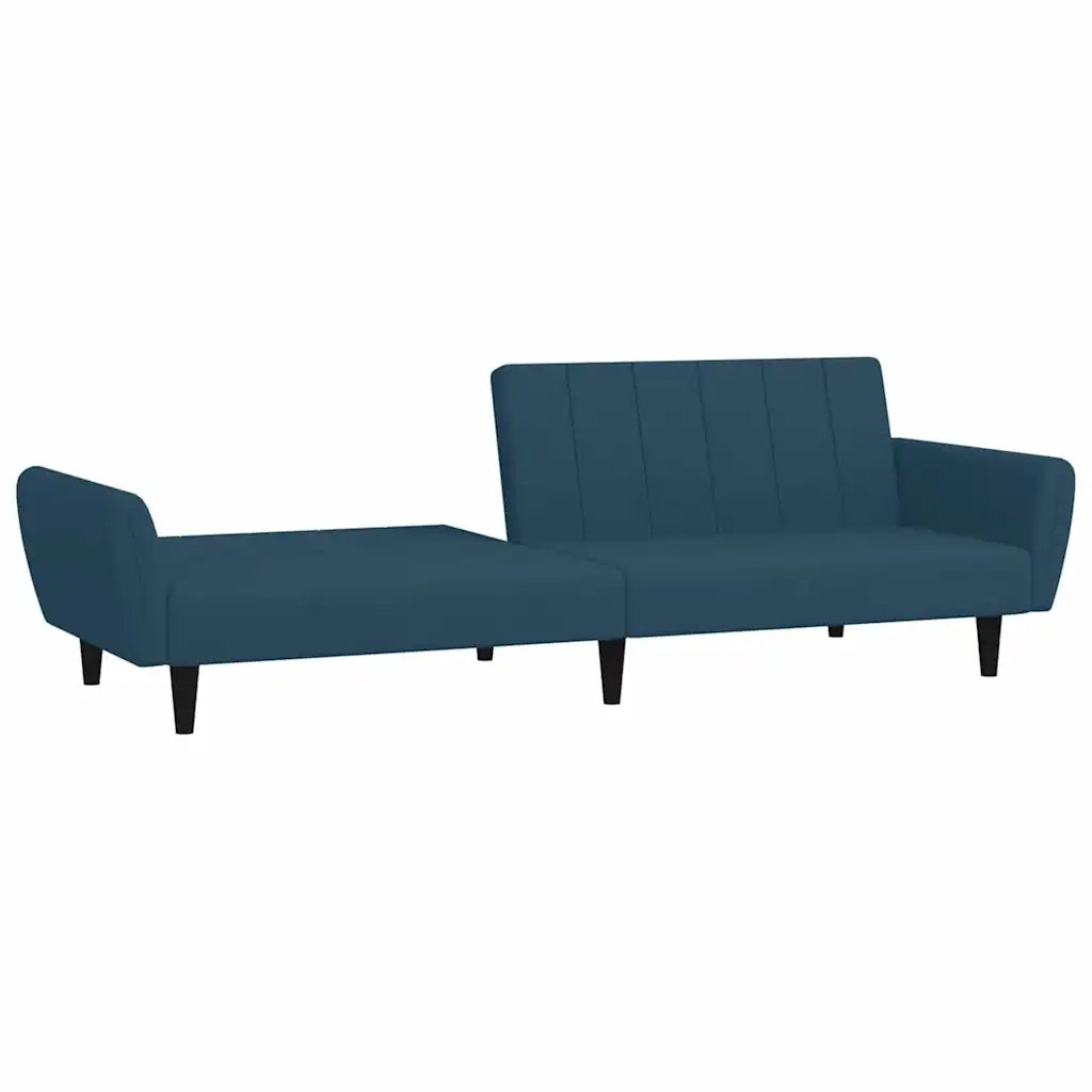 Divano Letto a 2 Posti Blu in Velluto 375857