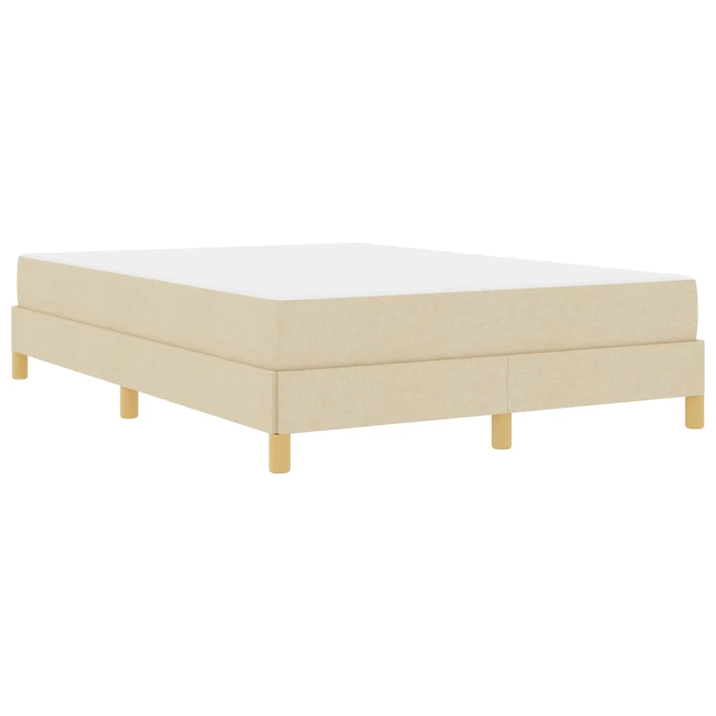 Letto a molle con materasso Crema 140 x 190 cm Tessuto