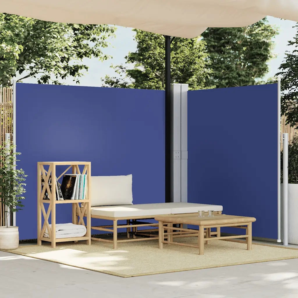 Tenda da Sole Laterale Retrattile-Tenda parasole per balcone per giardino Blu 160x600 cm 733997
