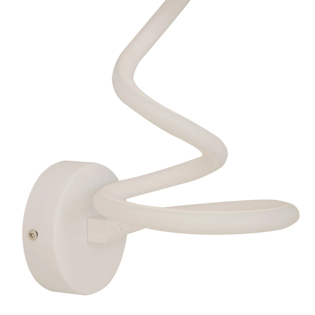 Applique LED da Parete Moderna 12W Bianco a Spirale – Luce Calda Naturale Fredda CCT – 960 Lumen – Design Curvo in Alluminio – Per Interni IP20