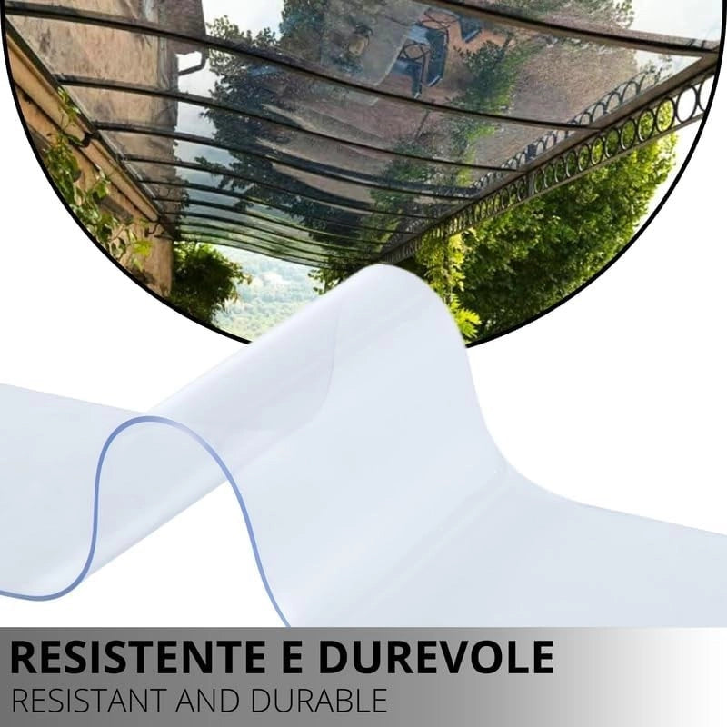 Telo PVC Trasparente - Altezza 140cm, Spessore 0.80mm: Resistente, Impermeabile, Vendita al Metro - Ideale per Interni, Esterni, Uso Industriale