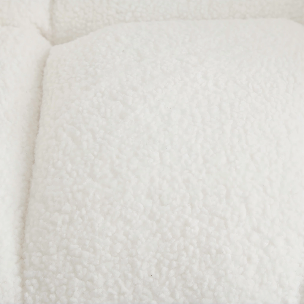 Poltrona a dondolo in poliestere con seduta morbida, struttura stabile e montaggio facile per il relax, bianco 69 × 89 × 101 cm