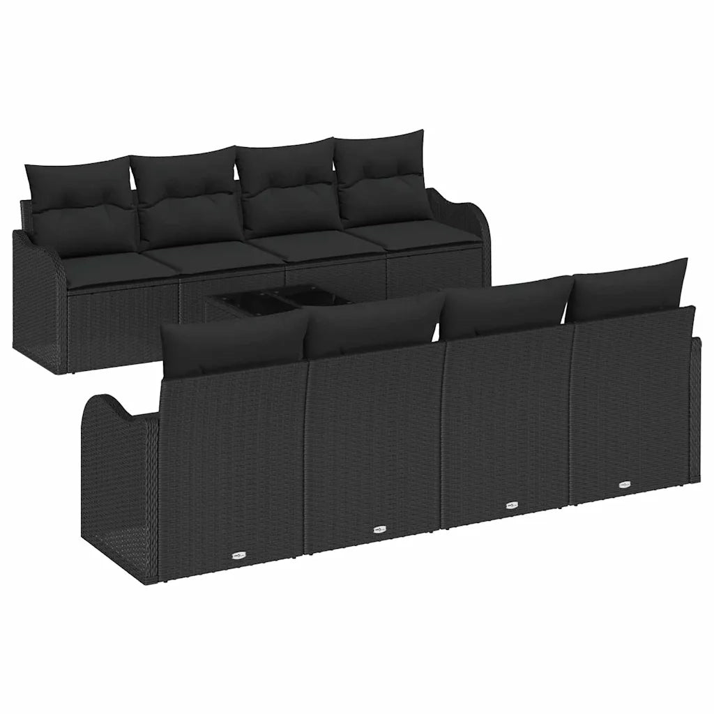 Set Divano da Giardino Nero 55 x 55 x 37 cm polyrattan 3345633