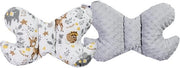 Supporto cervicale per bambini in cotone al 100% / cuscino per neonati in Minky per auto, passeggino, viaggi, cuscino per dormire, cuscino per viaggio (DEER con Minky grigio)
