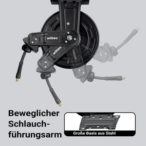 Avvolgitubo per aria compressa 15 m, avvolgitubo automatico in acciaio, 20 bar, facile montaggio a muro, girevole a 180°