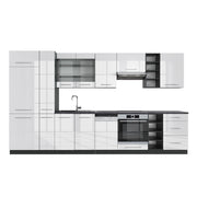 Cucina componibile Fame-Line Bianco lucido/Antracite 355 cm, PL Antracite Vicco