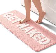 Matte da bagno a strisce rosse e bianche Tappeto da bagno antiscivolo 45 x 120 cm con microfibra veluta
