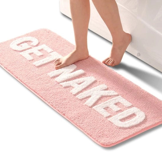Matte da bagno a strisce rosse e bianche Tappeto da bagno antiscivolo 45 x 120 cm con microfibra veluta