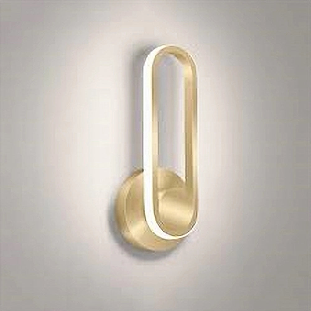 Trade Shop - Applique Da Parete Led 13 Watt Ovale Verticale Orientabile Oro Luce Fredda 50353 -