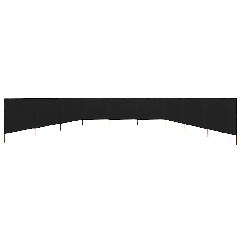 Paravento a 9 Pannelli in Tessuto 1200x120 cm Nero