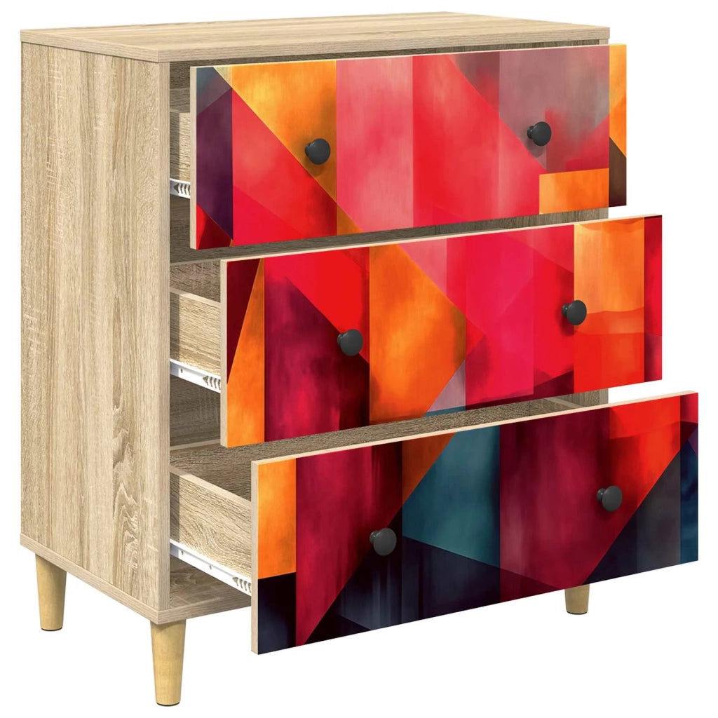 Cassettiera HEESCH Stampa a blocchi di colore 66 x 36,5 x 75 cm 8007358