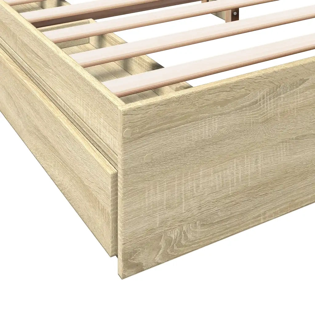 Giroletto Cassetti-Struttura Letto con contenitore Rovere Sonoma 180x200 cm Legno Multistrato 258049