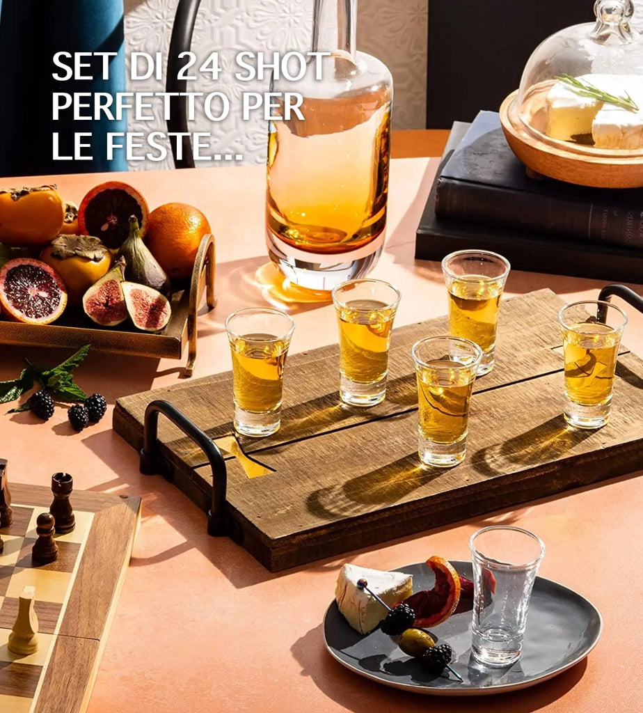 Set 12/24 Bicchieri Da Shot In Vetro Capacità 4Cl Certificati Contatto Alimentare Lavabili In Lavastoviglie Base Spessa Si Microonde Bicchierini Shottini Tequila Casa Bar Pub Brema - 24 Pezzi