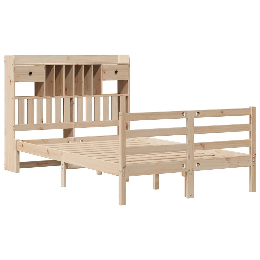 Letto Libreria senza Materasso 135x190 cm in Legno di Pino 3321928