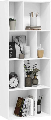 Libreria Daria aperta - 8 cassetti - Bianca - Libreria - Librerie - Camera da letto, soggiorno e camera dei bambini - Legno - 60 x 143 x 29 cm