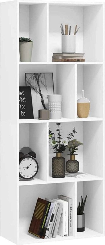 Libreria Daria aperta - 8 cassetti - Bianca - Libreria - Librerie - Camera da letto, soggiorno e camera dei bambini - Legno - 60 x 143 x 29 cm