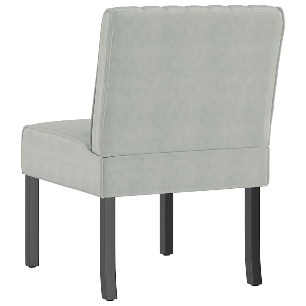 Poltrona | Sedia Pantofola Grigio Chiaro in Velluto