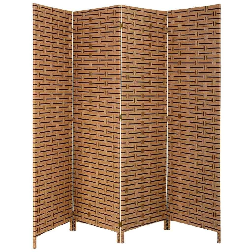Biombo de papel trenzado 4 hojas 50(x4)x3x180h cm