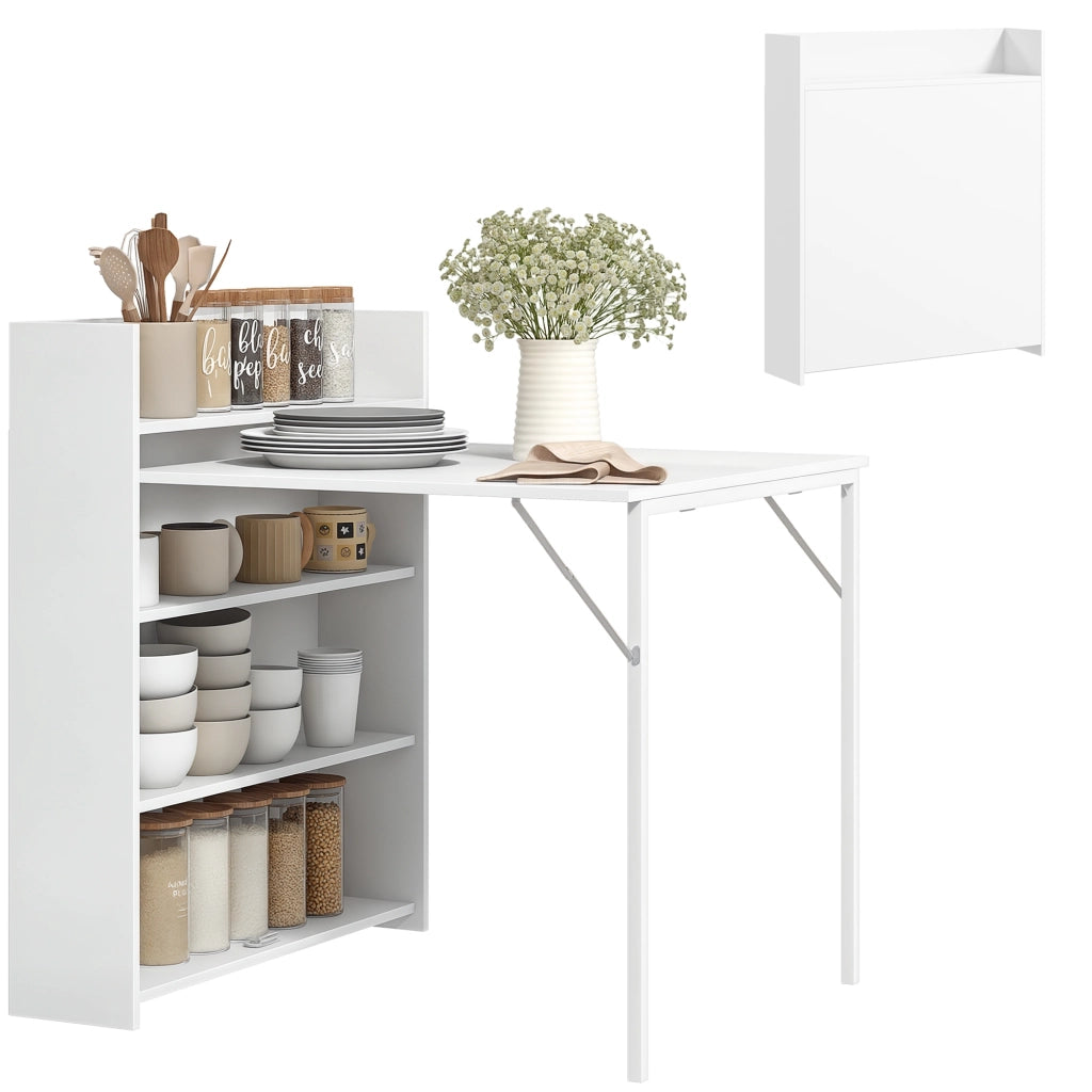 Tavolo Pieghevole da Pranzo con Ala Abatible ¨C zephmum ¨C Bianco 78,5x91x93 cm