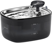 Fonteino per gatti, fonteino silenzioso e antisudante in acciaio inossidabile per gatti, 2,5L fonteino per gatti, luce LED, BPA-free con 2 filtri, fonteino per gatti e cani, facile da pulire, serbatoio d'acqua trasparente