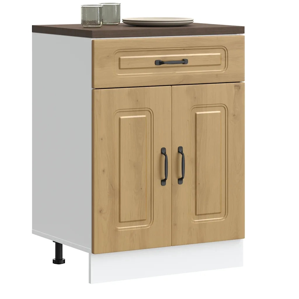 Pensile da cucina | Base da Cucina Kalmar Rovere Artigianale in Legno Multistrato