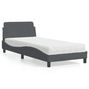 Letto con Materasso Dover Grigio Scuro 80x200 cm in Velluto 3208292