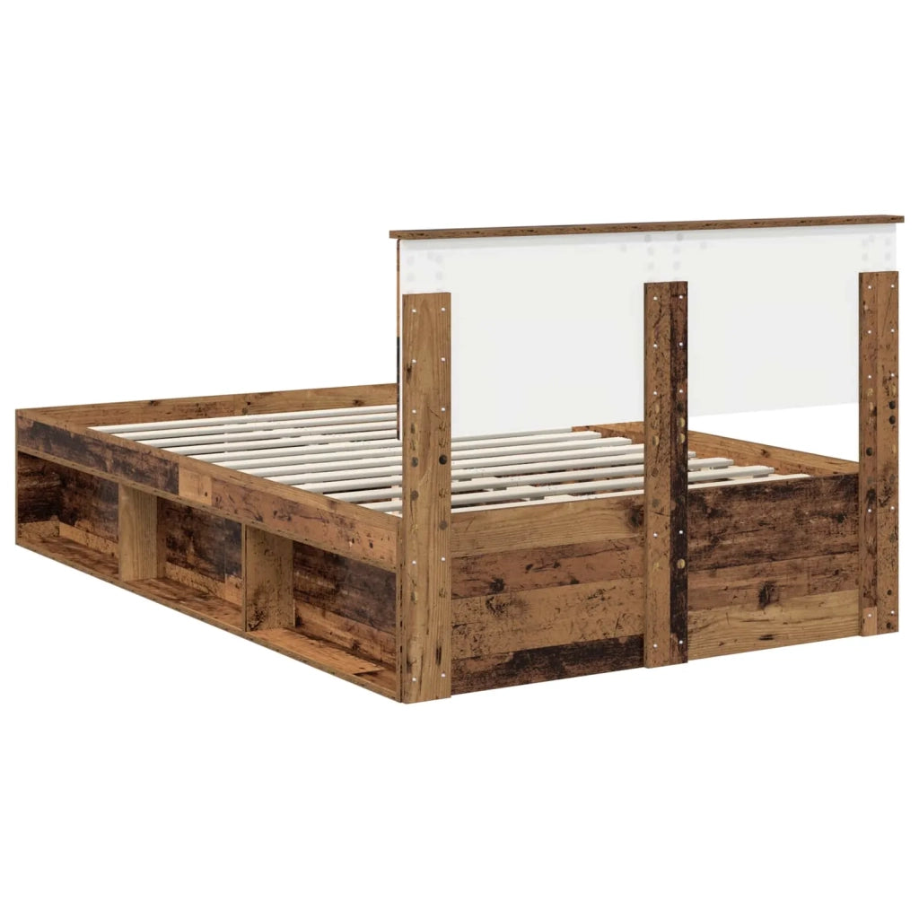 Struttura del letto con testiera Legno vecchio 135 x 190 cm 3407893